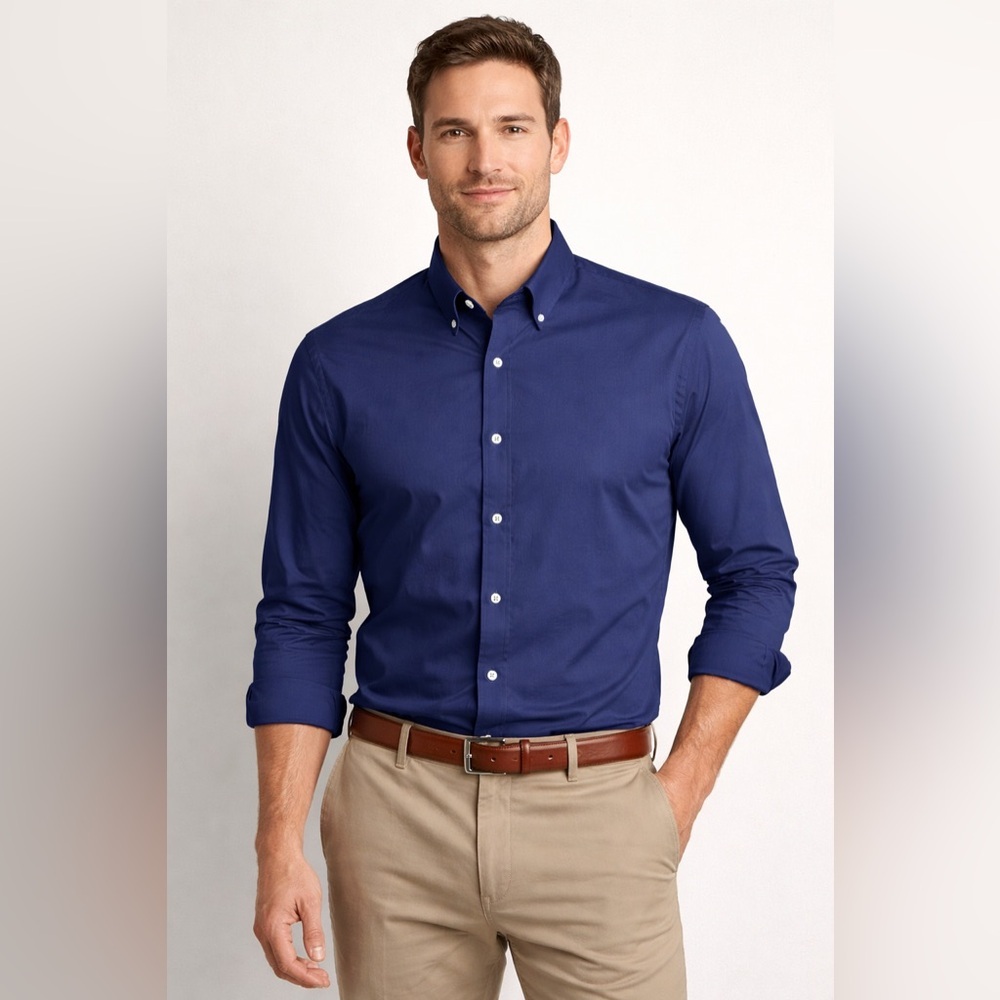 IZOD Advantage Men’s Slim Fit Button Down Shirt 2XL Blue Performance